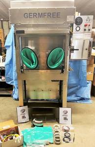 lot 37 image: MSRP $12,000 GermFree LFGI-3USP Laminar Flow Glovebox Isolator Lab Fume Hood With Loads Of Extras  Works Great