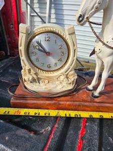 lot 52 image: Childrens horse clock