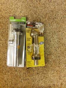 lot 113 image: Bathroom sink drain and kitchen sink spray nozzle, New