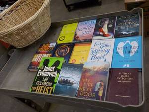 Books in a Wicker Laundry Basket...