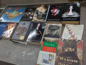 Books in a Wicker Laundry Basket...