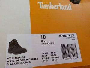 Timberland Mens Size 10 Waterproof...