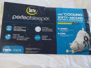2 Serta Feather and Down Pillows...