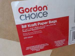 2 - 500 ct Gordon Choice #8 Kraft P...