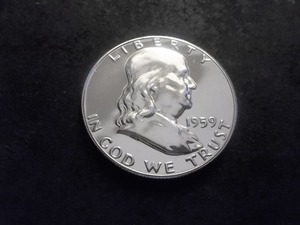 1959 Franklin Half Dollar Proof In Choice  Proof Condition & Full Bell