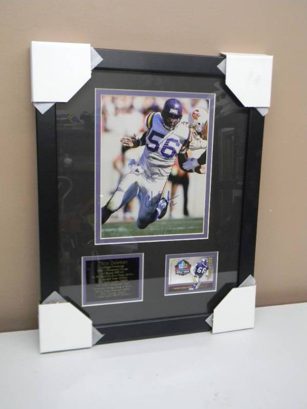 Autographed Chuck Foreman Jersey and Photo Set Framed Shadowbox