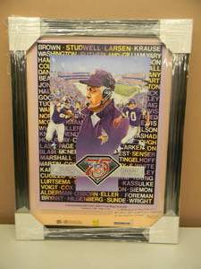lot 2 image: NEW OLD STOCK NEVER HUNG - ORIGINAL - Bud Grant HALL OF FAME JULY 30, 1994 Commemorative Poster Professionally Framed & sealed for longevity - RARE FANTASTIC PIECE - APPROX 21 By 27 - SEE PICTURES