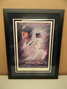 lot 3 image: VERY, VERY, RARE - Signed by Paul Molitor & ARTIST Andrew Goralski WITH COA - Publisher Proof 6 of 10 Professionally Framed - RARE FANTASTIC PIECE - APPROX 30 By 39 - SEE PICTURES