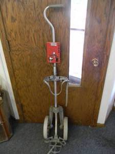 lot 16 image: Vintage Spalding PushPull Golf Bag Cart - OPERATES AS SHOULD - AWESOME OLD SCHOOL PIECE - NICE - SEE PICTURES