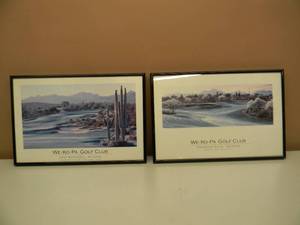 lot 26 image: 2 - WE-KO-PA GOLF CLUB FRAMED PIECES - NICE MAN CAVE PIECES - APPROX 18 By 13 - SEE PICTURES