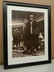 lot 65 image: Frank Gifford & Vince Lombardi Yankee Stadium 1956 Professionally Framed - GREAT PIECE - APPROX 28 By 35 - SEE PICTURES