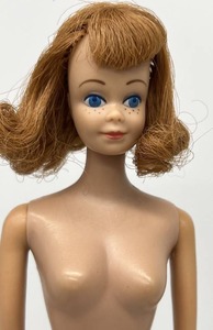 lot 21 image: Vintage MIDGE Head Titan Red Hair Flip on Barbie Straight Leg Body