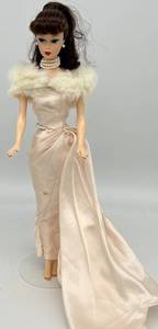 lot 38 image: Vintage 1960 Enchanted Evening Set #983 on REPRODUCTION Brunette Ponytail Barbie
