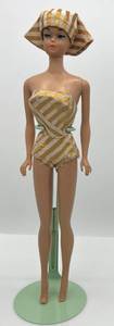 lot 100 image: Vintage 1963 FASHION QUEEN Barbie Midge Doll Original Swimsuit & Scarf Molded Hair Beautiful face color JAPAN