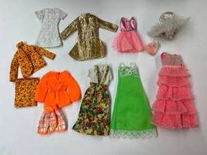 lot 129 image: Vintage 1960s Lot of 12 Pieces of BARBIE Clothing Mattel including Clone Hong Kong Pieces