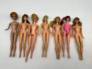 lot 188 image: DOLL HOSPITAL Lot of 7 Vintage BARBIE Dolls in need of TLC