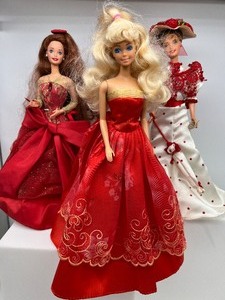 lot 163 image: Barbie Trio in Red including Coca Cola Soda Fountain Sweet Heart and Radiant in Red