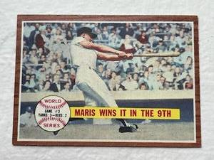 lot 6 image: 1962 Topps Roger Maris World Series Game 3 #234 Baseball Card