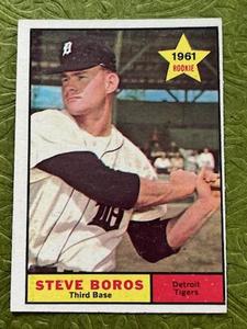 lot 29 image: 1961 Topps #348 Steve Boros RC