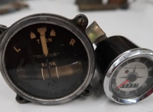lot 95 image: AIRCRAFT TURN AND BANK INSTRUMENT AND AQUA METER MADE IN WEST GERMANY