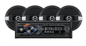 lot 13 image: DUAL ELECTRONICS Car Audio Bundle XDM17SPK4 Stereo and (4) 6.5 Coaxial Speakers, Single DIN, Bluetooth, USB, MP3, SiriGoogle Assist Button
