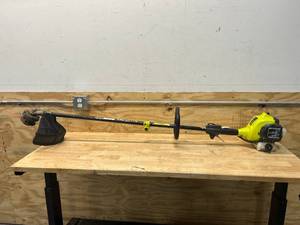 lot 23 image: RYOBI 25 cc 2-Stroke Attachment Capable Full Crank Straight Gas Shaft String Trimmer