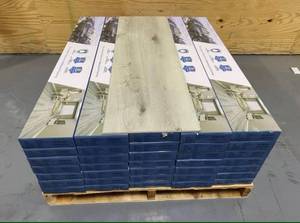 lot 5A image: NORDIC COLLECTION 65 Boxes of 100% Waterproof SPC Flooring in Glacier Gray (1,864.2 Square Feet)