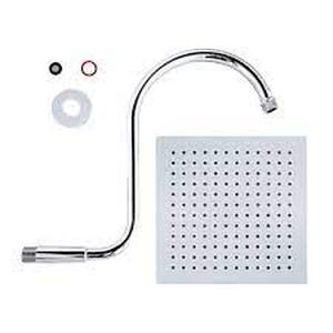 lot 55 image: MODONA 1-Spray 8 in. Single Wall Mount Waterfall Fixed Rain Shower Head in Polished Chrome