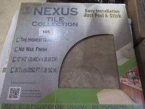 lot 105 image: Achim Home Furnishings Nexus Peel & Stick Vinyl Floor Tile, Light Slate, 20Pk - 1 Box