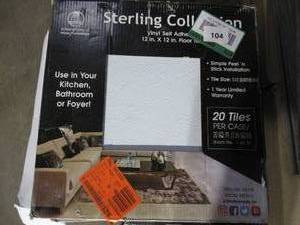 lot 104 image: Achim - Sterling White 12x12 Self Adhesive Vinyl Floor Tile - 20 Tiles20 sq. ft.