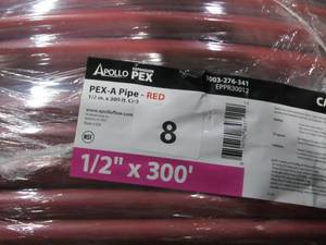 lot 8 image: APOLLO VALVES Eppr30012 Pex-a Pipe Tubing, 12 In, Opaque, 300 Ft Coil