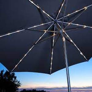 lot 163 image: Sunvilla 10 Round Solar LED Market Umbrella