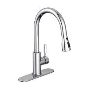 lot 64 image: Garrick Single-Handle Pull-Down Sprayer Kitchen Faucet in Chrome