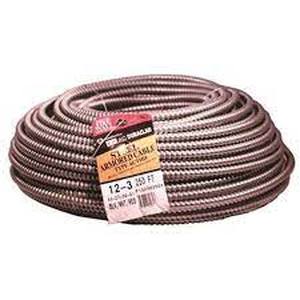 lot 93 image: 123 x 25 ft. Solid CU BXAC (AL Armored Cable) Armorlite Cable
