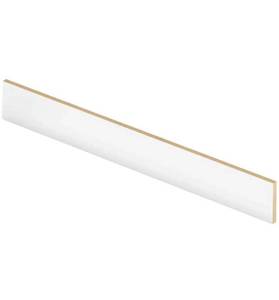 lot 130 image: Cap-A-Tread - White 47 in. Length x 12 in. Deep x 7-38 in. Height Stair Riser Laminate Trim to be Used with Cap A Tread - 3 Boxes