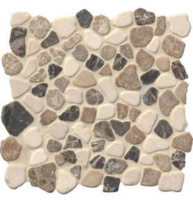 lot 131 image: MSI - Mix Marble Pebbles 11.42 in. x 11.42 in. Textured Marble Floor and Wall Tile (0.9 sq. ft.Each) - 10 Sheets