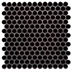 lot 132 image: Premier Decor - Penny Round Black Matte - 1 Box