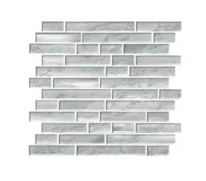 lot 133 image: MSI - Silver Canvas Interlocking 12 in. x 12 in. x 8 mm Glass Mesh-Mounted Mosaic Tile (9.7 sq. ft.  case) - 1 Box