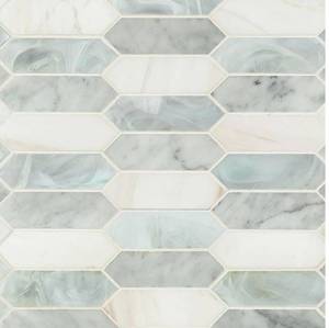 lot 134 image: MSI - Cienega Springs Textured Picket 10 x 14 Glass and Stone Mosaic Sheet - 15 SheetsBox