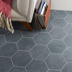 lot 137 image: Cerlat - Antracita 9 Matte Black Porcelain Hexagon Tile - 2 Boxes