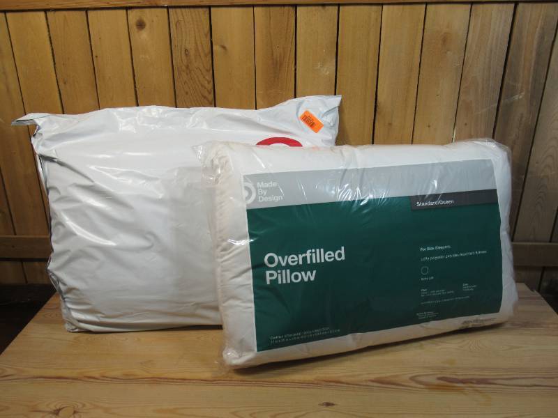lot 67 image: Lot of TWO StandardQueen Overfilled Plush Bed Pillow - Room Essentials