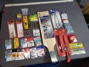 lot 35 image: Lot of New Fishing Tackle - Fillet Knife, Fillet Board, Hooks, Lures, Trilene