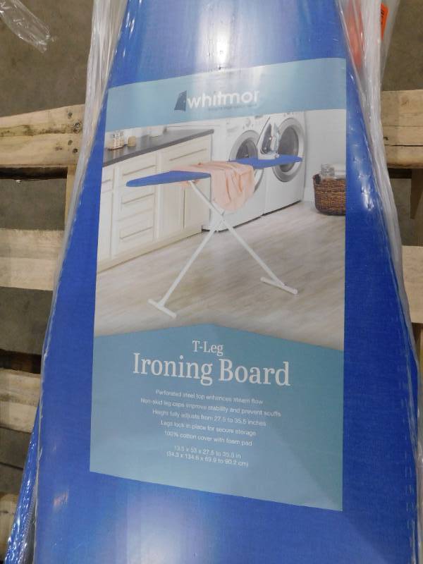 lot 174 image: Whitmor  White Metal Mesh Top and T-Leg Ironing Board