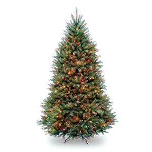 lot 85 image: National Tree Company 7.5 ft. Pre-Lit Dunhill Fir Hinged Artificial Christmas Tree with Multi-Color Lights