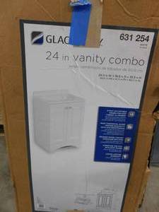 lot 7 image: Glacier Bay 24.5 in. W x 18.6 in. D x 35.4 in. H Freestanding Bath Vanity in White with White Cultured Marble Top
