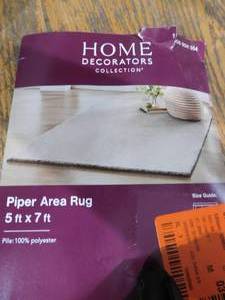 lot 18 image: Home Decorators Collection Piper Grey 5 ft. x 7 ft. Solid Polyester Area Rug