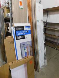 lot 21 image: Massive assorted shleving,  Trim  Carpet Bars Lot
