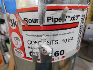 lot 22 image: (10) Master Flow 7 in. x 5 ft. Round Metal Duct Pipe