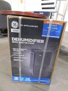 lot 27 image: New - GE 50 pt. Dehumidifier for Basement, Garage or Wet Rooms up to 4500 sq. ft. in Black, Three Fan Speeds, ENERGY STAR