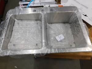 lot 37 image: Elkay Avenue 33 in. Drop inUndermount Double Bowl 18 Gauge Stainless Steel Kitchen Sink with Bottom Grids